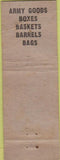 Matchbook Cover - Shank Barrel Joplin MO army surplus POOR