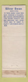 Matchbook Cover - Silver Swan West Orange NJ WORN