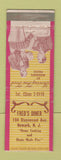Matchbook Cover - Fred's Diner Newark NJ
