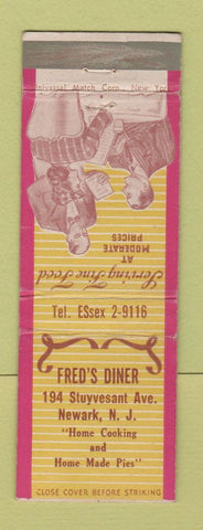 Matchbook Cover - Fred's Diner Newark NJ