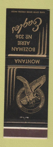 Matchbook Cover - Eagles Club Bozeman MT