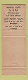Matchbook Cover - Eagles Club Bozeman MT