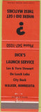 Matchbook Cover - Dick's Launch Service Walker MN