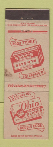 Matchbook Cover - Ohio Blue Label Razor Blades