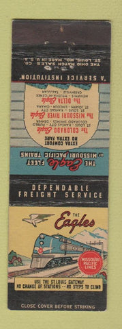 Matchbook Cover - Eagle Railroad Missouri Pacific Lines WEAR