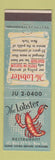 Matchbook Cover - Lobster Restuarant New York City