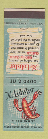 Matchbook Cover - Lobster Restuarant New York City