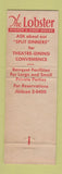 Matchbook Cover - Lobster Restuarant New York City