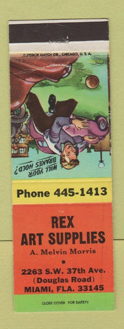 Matchbook Cover - Rex Art Supplies Miami FL