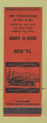 Matchbook Cover - Roger Elmore Car Sales Indianapolis IN