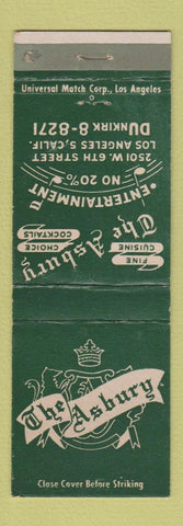Matchbook Cover - The Asbury Restaurant Los Angeles CA
