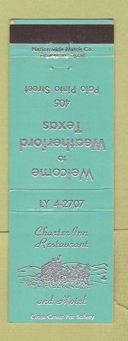 Matchbook Cover - Charter Inn Restaurant Motel Weatherford TX