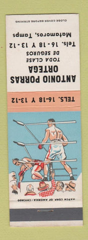 Matchbook Cover - Antonio Porras Ortega Matamoros Mexico boxing
