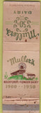 Matchbook Cover - Muller's Dairy Rockford IL POOR