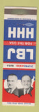 Matchbook Cover - Lyndon B Johnson For President Hubert H Humphrey