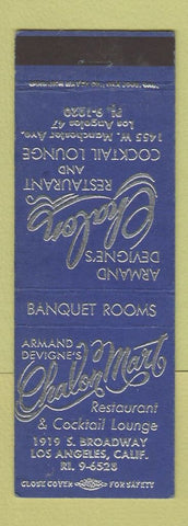Matchbook Cover - Chalon Mart Restaurant Los Angeles CA