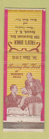 Matchbook Cover - Fred's Diner Newark NJ