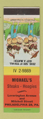 Matchbook Cover - Michael's Steaks Hoagies Philadelphia PA hillbilly
