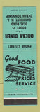 Matchbook Cover - Ocean Diner Oakhurst NJ