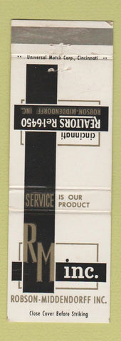 Matchbook Cover - Robson Middendorff Real Estate Cincinnati OH