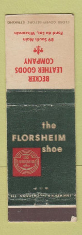 Matchbook Cover - Florsheim Shoes Becker Leather Goods Fond Du Lac WI