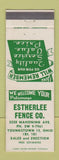 Matchbook Cover - Estherlee Fence Company Youngstown OH