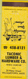 Matchbook Cover - Taconic Lumber Hardware Williamstown MA yellow
