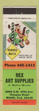 Matchbook Cover - Rex Art Supplies Miami FL