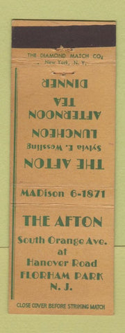 Matchbook Cover - The Afton Restaurant Florham Park NJ