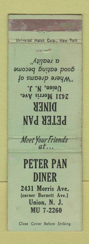 Matchbook Cover - Peter Pan Diner Union N WEAR