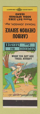 Matchbook Cover - Caribou Chevron oil gas Soda Springs ID hillbilly