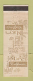 Matchbook Cover - Macy's Department Stores CA California