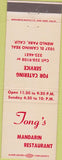 Matchbook Cover - Tong's Chinese Menlo Park CA