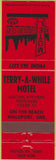 Matchbook Cover - Terry A While Motel Waldport OR