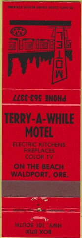 Matchbook Cover - Terry A While Motel Waldport OR