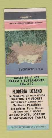 Matchbook Cover - Floreria Lozano Matamoros Mexico