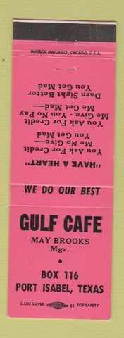 Matchbook Cover - Gulf Cafe Port Isabel TX PINK