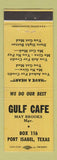Matchbook Cover - Gulf Cafe Port Isabel TX YELLOW