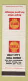 Matchbook Cover - Shell oil gas Wally Ott's Wood River IL