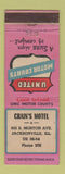 Matchbook Cover - Crain's Motel Jacksonville IL