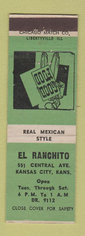 Matchbook Cover - El Ranchito Mexican Restaurant Kansas City KS
