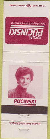 Matchbook Cover - Aurelia Pucinski Secretary of State Democrat IL