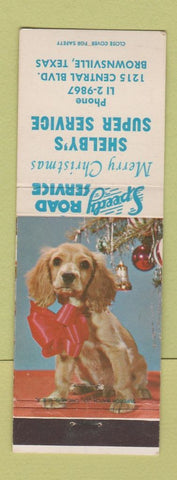 Matchbook Cover - Shelby's Super Service oil gas Brownsville TX Christmas