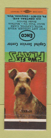 Matchbook Cover - Capital Service Enco oil gas Cheyenne WY Terrier