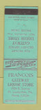 Matchbook Cover - Francois Gateway Liquor Store Fort Lauderdale FL