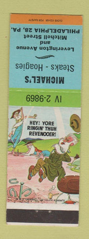 Matchbook Cover - Michael's Steaks Hoagies Philadelphia PA hillbilly