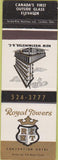 Matchbook Cover - Royal Towers Hotel New Westminster BC