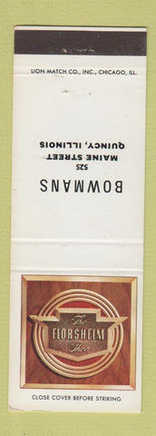 Matchbook Cover - Florsheim Shoes Bowmans Quincy IL