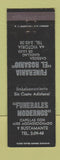 Matchbook Cover - Funeraria El Rosario Bustamante Mexico