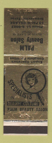 Matchbook Cover - Palm Beauty Salon Brownsville TX WEAR GOLD